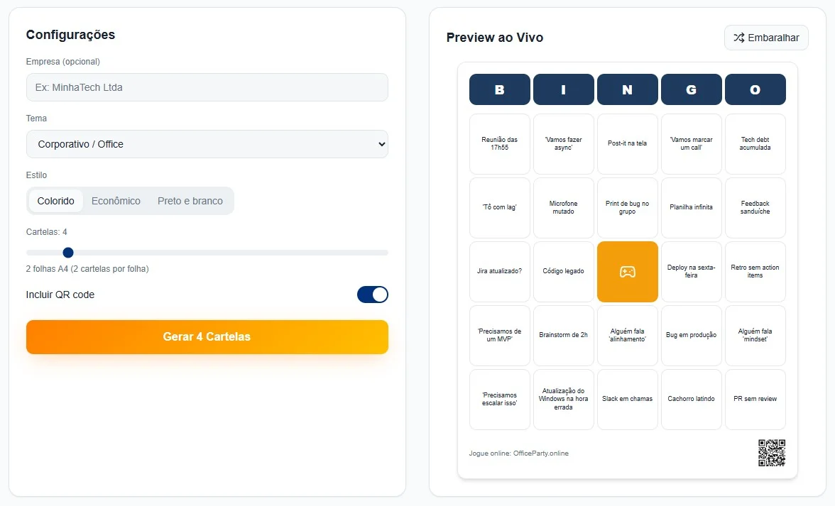 Bingo Card Generator